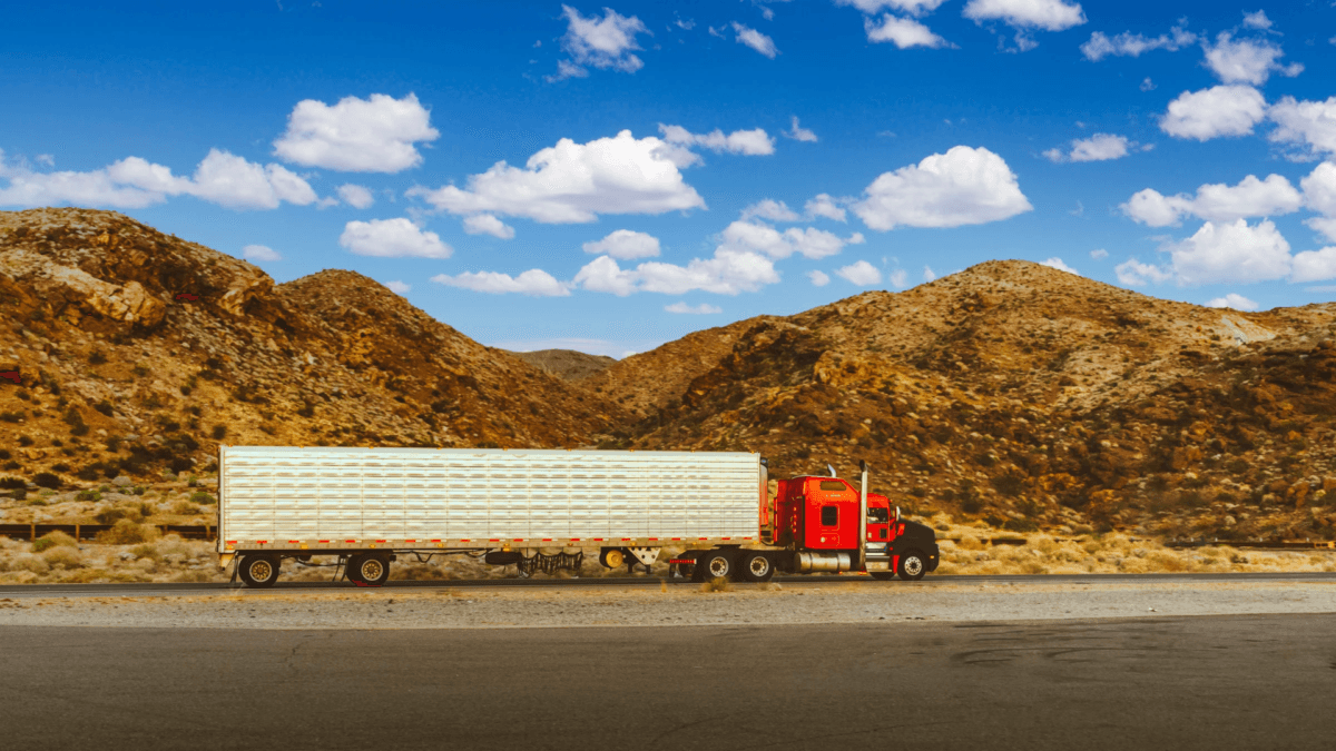 Freight truck on highway representing logistics and transportation services